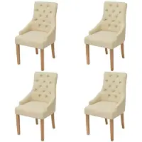 vidaXL Eetkamerstoelen 4 stuks crème stof online kopen