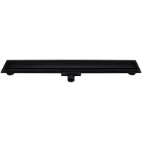 Guido Gusto Mat zwart RVS Douchegoot compleet met flens 80x7x6,7cm Tegelrooster