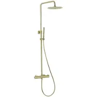 Guido Gusto Opbouw regendouche 25cm hoofddouche thermostatisch mat goud