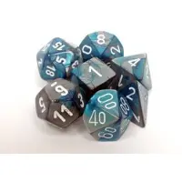 Chessex Gemini Steel-Teal/White Polydice (7)