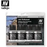 Vallejo Hobbyverf - 77602 Jet Exhaust - Metal Color Set Verf set - 4x 32 ml