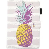 Peachy Ananas pineapple flipcase leder klaphoes iPad mini 1 2 3 4 5 - Lichtroze Wit