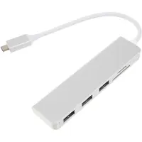 Peachy Multifunctionele 5-in-1 USB-C Hub met TF SD Card Reader 3 USB 3.0 voor MacBook - Aluminium