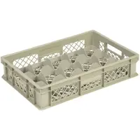 HorecaTraders Beige kunststof krat | 60cm x 40cm x 13cm | 4 Formaten