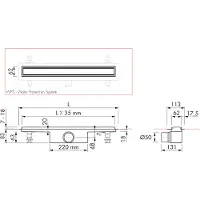 Easy drain Compact Modulo TAF Modulo Design Douchegoot 100 cm met Rooster Zero+ Zwart