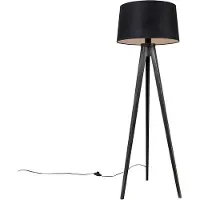 QAZQA Tripod zwart met linnen kap zwart 45 cm - Tripod Classic