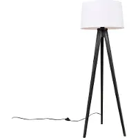 QAZQA Tripod zwart met linnen kap wit 45 cm - Tripod Classic