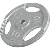 Gorilla Sports Halterschijf 10 kg Gripper Gietijzer Zilver - 30/31 mm