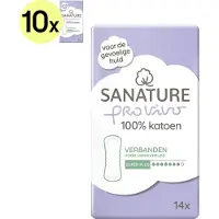 Sanature Pro Vivo 100% katoenen - Incontinentie verband Super Plus - 10 x 14 stuks - Natuurlijk & voor de gevoelige huid
