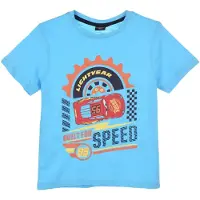 Disney Cars Shirt - Built for Speed - Blauw - Maat 122/128 (8 jaar)