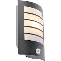 QAZQA Buiten wandlamp zwart IP44 met bewegingssensor - Miro
