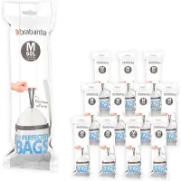 Brabantia 12x PerfectFit Vuilniszak met Trekbandsluiting Code M 60 Liter 10 zakken
