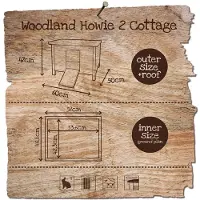 Duvo+ Woodland Konijnenhok Howie 2 Cottage 60 x 50 x 47 cm