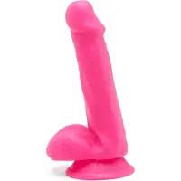 Toyjoy – Dual Density Dildo met Zuignap en Balzak in Stijlvol Opvallend Ontwerp Verharde Kern - 15 cm – Roze