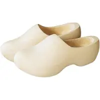 Gevavi VV Houten Klomp Volwassen Maten Wit Geschuurd | | Maat 25,5 cm