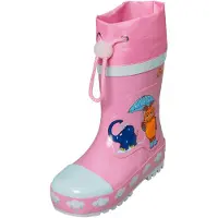 Playshoes Regenlaarzen 'Maus & Elefant' navy / lichtblauw / oranje / rosa