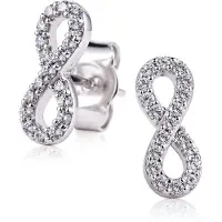Zinzi zilveren oorknoppen infinity wit ZIO1065Z