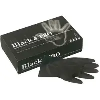 Sibel Black&amp;Pro Gloves Reusable Latex Satin Black 20pcs