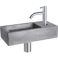 Differnz Ravo fonteinset donkergrijs beton met gebogen kraan chroom
