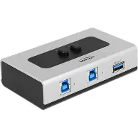 DeLOCK bi-directionele USB schakelaar 2x USB-B - 1x USB-A - USB3.0 / zilver/zwart