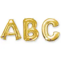 Amscan - Goudkleurige grote aluminium letter ballon - Goud