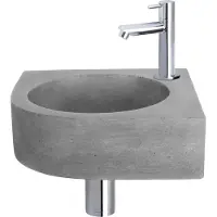 Differnz Cleo fonteinset donkergrijs beton met rechte kraan chroom