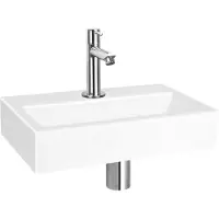 Differnz Flat fonteinset keramiek met rechte kraan chroom