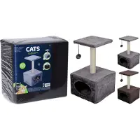 Casativo Kattenkrabpaal 53 Cm Hout/sisal/pluche Grijs