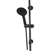 Differnz Glijstangset deluxe 54 cm met handdouche en doucheslang zwart