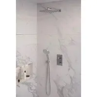 Brauer Brushed Edition complete inbouw regendouche met 3 standen handdouche, rechte wandarm en hoofddouche 30cm set 32 RVS geborsteld PVD