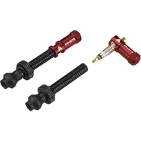 Granite Juicy Nipple 60mm Tubeless Valves with Red Bus Remover Caps