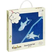 Playshoes badset in cadeauverpakking haai 2 delig blauw