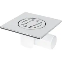 Differnz Basic Doucheput - Doucheafvoer met Zijuitlaat - Chroom Mat - 15 x 15 cm