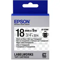 Epson LK-5TBN tape zwart op transparant 18mm (origineel)