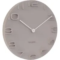 Karlsson Klok On The Edge Warm Grey With Chrome Hands 42 cm