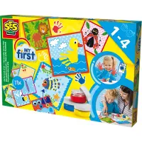 SES Creative My First Vingerverf Set - Kunstwerk - Vanaf 1 Jaar - 11 Kaarten - Babyproof - Glutenvrij - Schoencadeautjes Sinterklaas