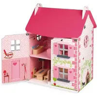 Janod - Mademoiselle houten poppenhuis - Met 3 verdiepingen