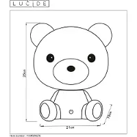 Lucide Nachtlampje Bear Wit 3w