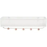 Umbra Estique handdoekrek 32x9x9cm met 5 haken en opbergbak walnoot wit 1004245-660