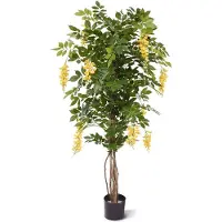 Maxifleur Kunstplanten Wisteria kunstboom 150cm - geel