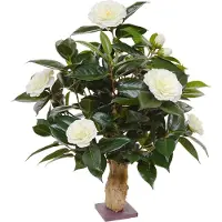Maxifleur Kunstplanten Camelia kunstplant op voet 60cm - creme