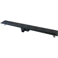 Diamond Line Douchegoot Mat Zwart FLENS 100 CM met Uitneembaar Sifon + uitneembaar haarfilter
