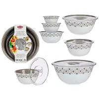 Stefanplast Bewaardozen Tosca 19-23-29 Cm Wit/taupe 3-delig