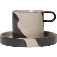 Ferm Living Koffiekop Inlay Cup With Saucer Sand/Brown 200 ml