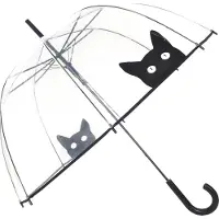 Smati Chat Stormparaplu - Transparent - Auto Open - ø 85 cm - Chat Cat Zwart