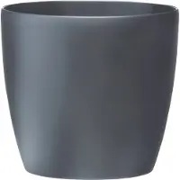 Elho Bloempot Brussels Rond Wielen - Kunststof - Zwart - Diam.40xh36,5cm