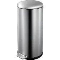 EKO Belle Deluxe pedaalemmer 30 Liter – Prullenbak met uitneembare afvalemmer – Fingerprint-proof – Soft-close – H66xL38xB33 cm – Mat Zilver