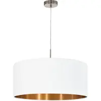 Eglo Pasteri - Hanglamp - 1 Lichts - ø53 cm - Nikkel-Mat - Wit - Koper