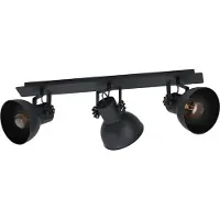 Eglo Plafondspot Barnstaple, zwart, 3-lamps dimbaar, zwart, Woon-/ Eetkamer, metaal, Industrieel design, buitenspot