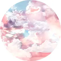 Komar Candy Sky Vlies Zelfklevend Fotobehang 125x125cm Rond